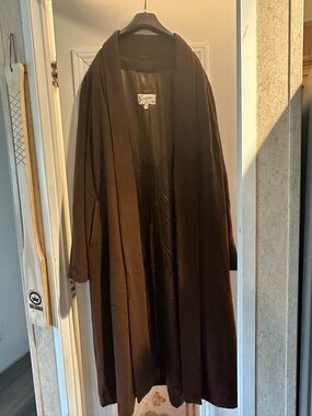 Scapa by Scotland Dark Brown Long Dress 100% Wool and Satin lined Coat